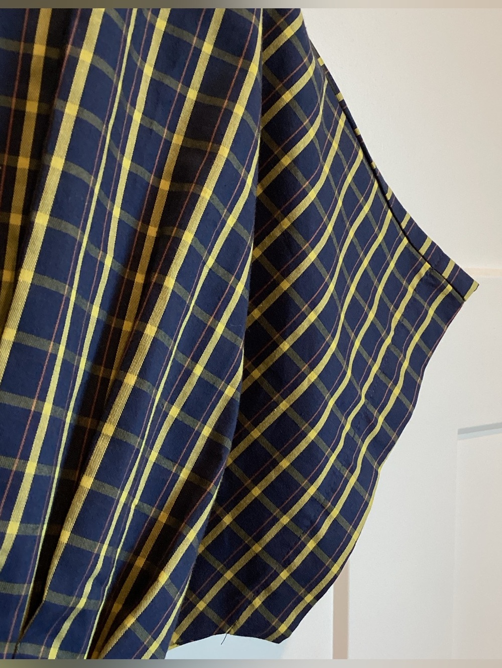 Exquise Tobie Collared Button-Down Mini Shirt Dress Anthropologie Navy Plaid NEW - Picture 7 of 15